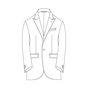 シングル1釦セミピークドラペル