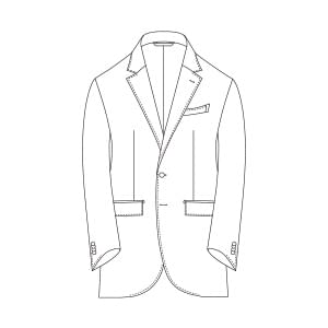 シングル2釦ノッチドラペル