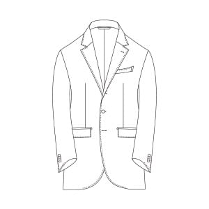 シングル3釦段返りノッチドラペル