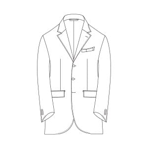 シングル3釦×2ノッチドラペル