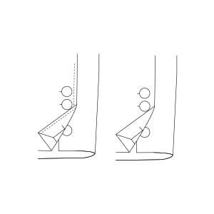 本開き釦止めピックステッチ入/無