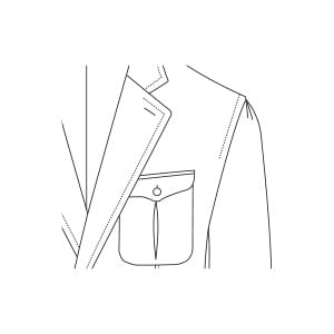 胸PプリーツP&F 釦