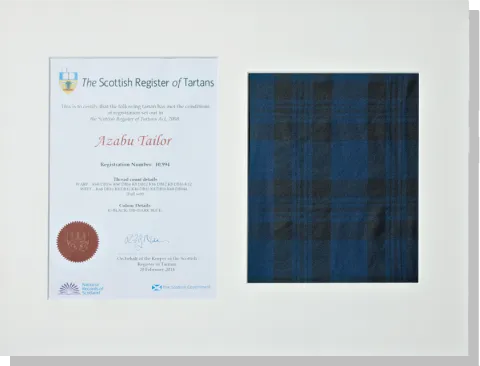 タータンチェック協会認定証